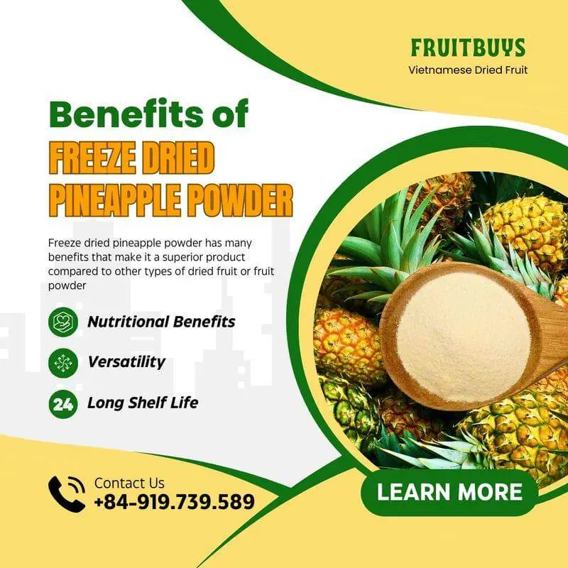 FruitBuys Vietnam  Benefits Of Freeze Dried Pineapple Powder 231024