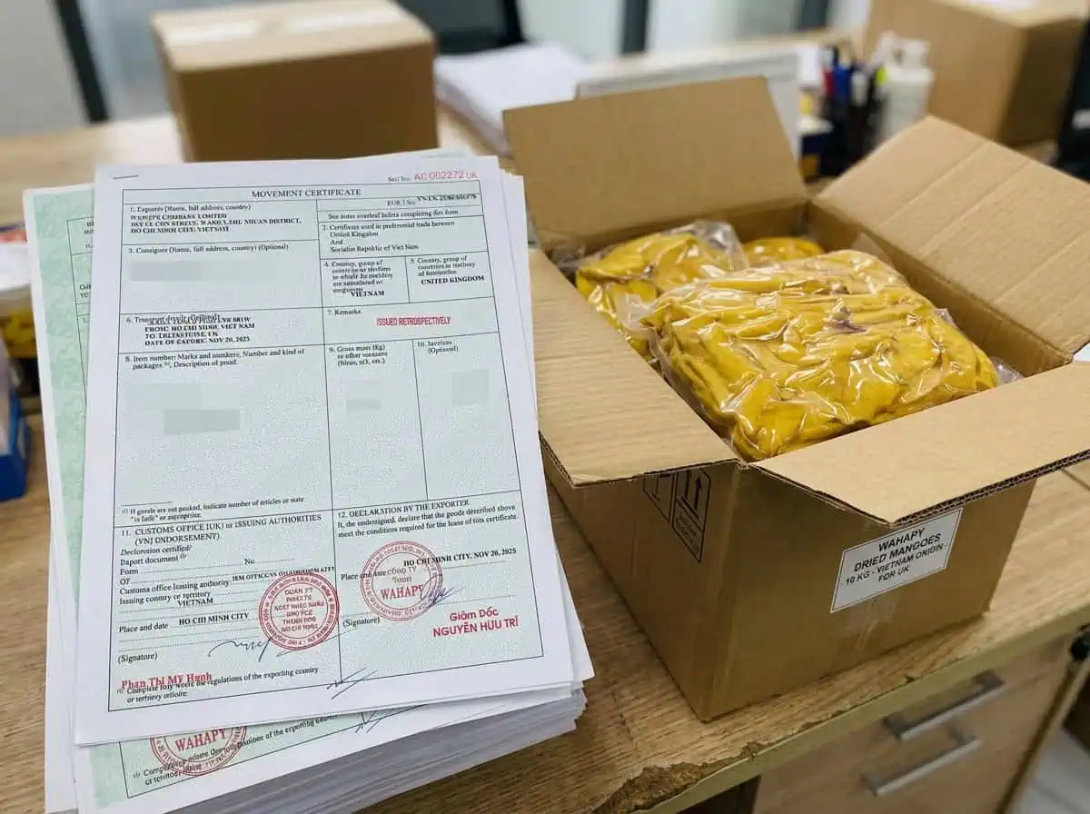 Official Export Documentation Including CO Form EUR1 For EU Tariff Duty Claims